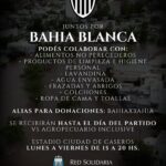 SOLIDARIDAD DEL CLUB ESTUDIANTES (BA) POR BAHÍA BLANCA